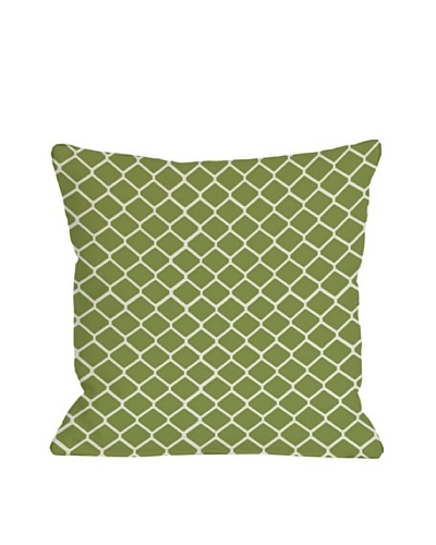 One Bella Casa Fence 18x18 Outdoor Throw Pillow [Green]