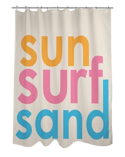 One Bella Casa Sun Surf Sand Shower Curtain, Multi