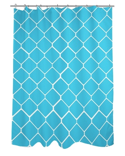 One Bella Casa Fence Shower Curtain, Light Blue/IvoryAs You See