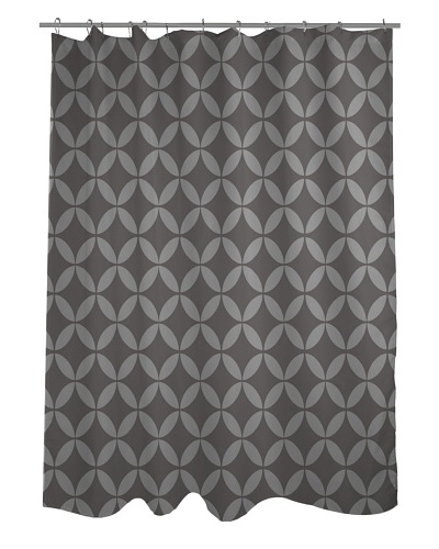 One Bella Casa Dahlia Geometric Morrocan Shower Curtain, Tonal Grey