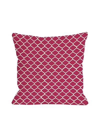 One Bella Casa Fence 18x18 Outdoor Throw Pillow [Raspberry]