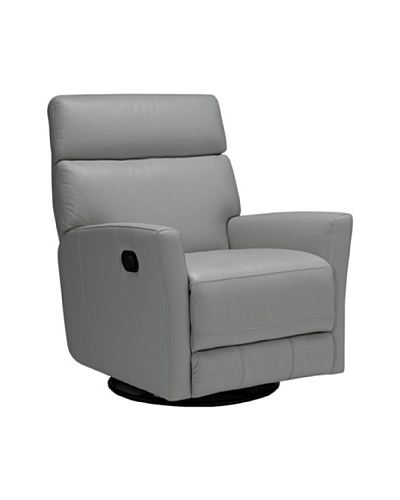 Onyx Peoria Top Grain Leather Recliner, Grey