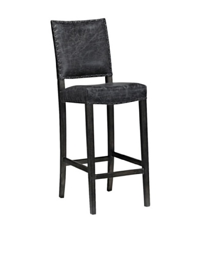 Onyx Aspen Top Grain Leather Barstool, Graphite