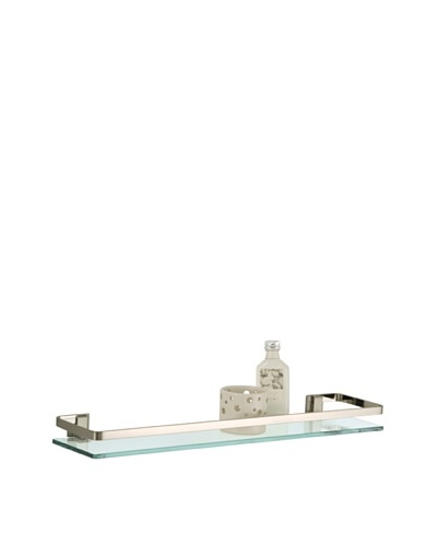 Organize It All Glass Shelf with Rail, Nickel