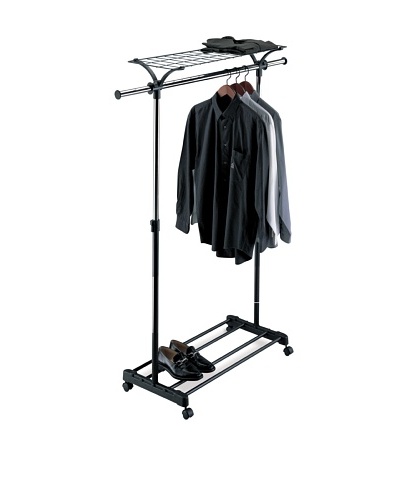 Organize It All Adjustable Garment Rack with Shelf