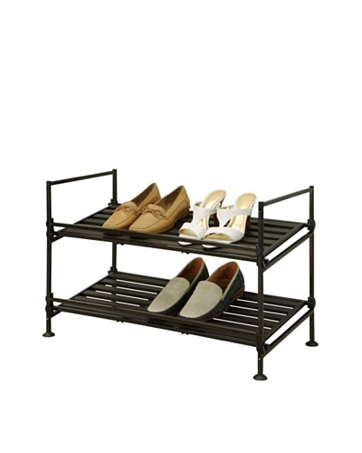 Organize It All Ebonize 2-Tier Shoe Rack