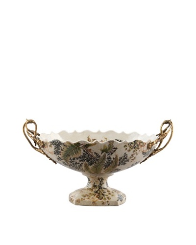 Oriental Danny Moss Fern Porcelain Centerpiece Bowl