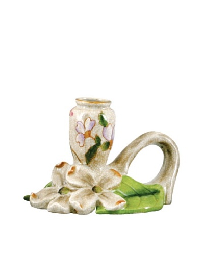 Oriental Danny Graslin Floral Porcelain Candle Holder, Right