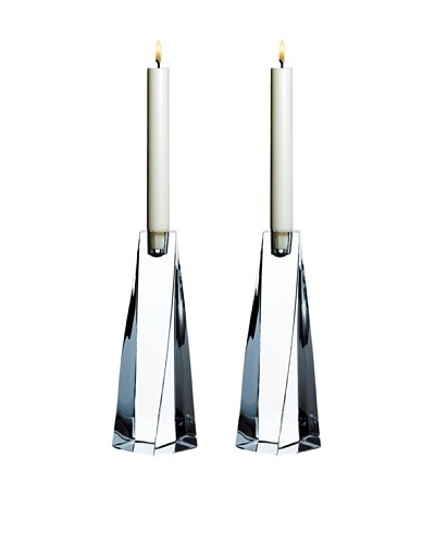 Orrefors Set of 2 Tornado Candlesticks