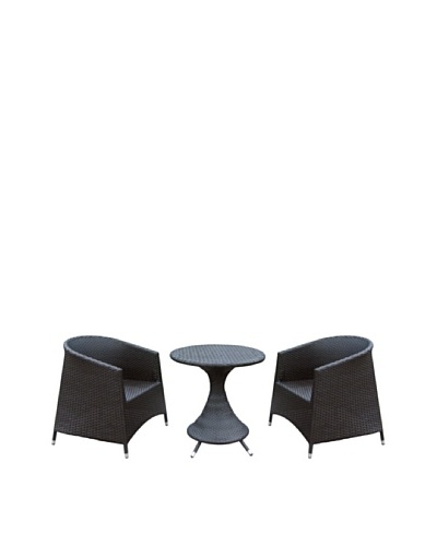 Outdoor Pacific by Kannoa Armchair & Table Set, Dark Coffee