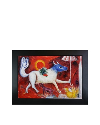 Marc Chagall The Cow with Parasol Framed Oil Painting, 24″ x 36″