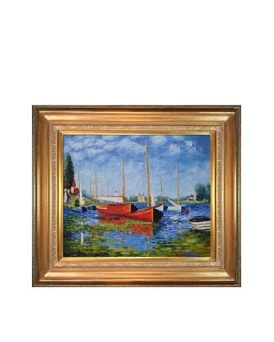 Claude Monet Red Boats at Argenteuil Framed Oil Painting