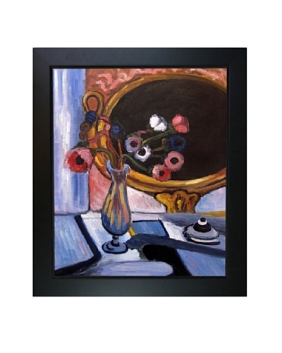Anemone and Mirror Framed Reproduction Oil Painting by Henri Matisse