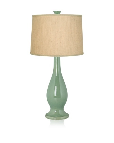 Pacific Coast Lighting Green Ceramic Vase Lamp [Beige Texture]