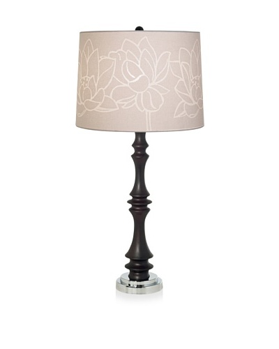 Pacific Coast Lighting Black Candlestick Lamp [Silkscreen Flowers]