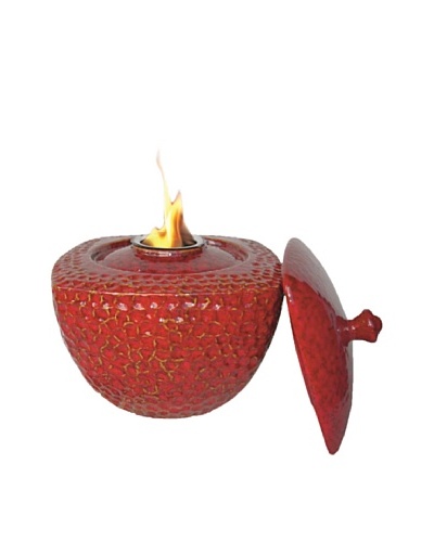 Pacific Décor Rounded Square Flame Pot, Red, 9