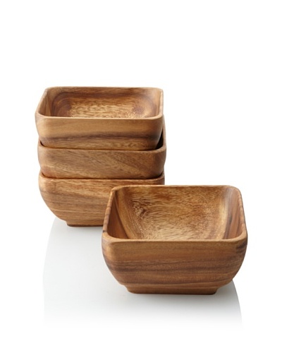 Pacific Merchants Acaciaware Set of 4 Square Bowls