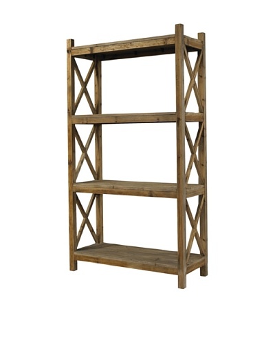 Padma’s Plantation Salvaged Wood Cross-Rack Bookcase, Natural