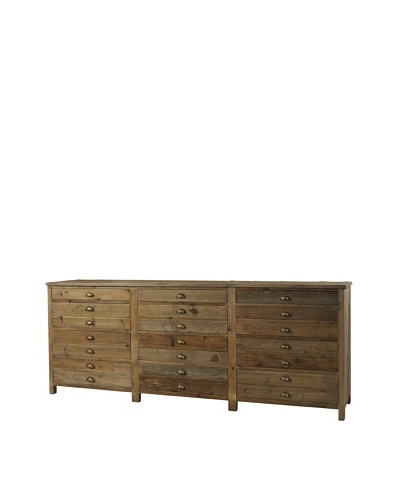 Padma's Plantation Salvaged Wood Printmaker's Sideboard, Natural