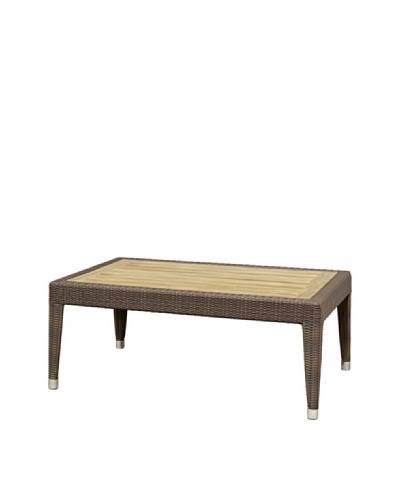 Palecek Hampton Outdoor Coffee Table, Natural/Dark Brown