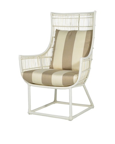 Palecek Verona Outdoor Lounge Chair, Beige/Ivorystripe/Cream