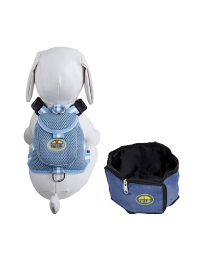 Pet Life Harness and Wallet Travel Bowl Set