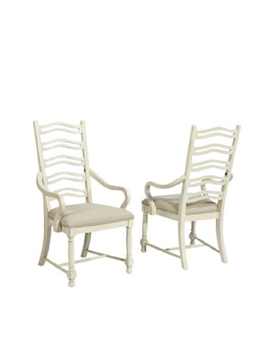 Panama Jack Coronado Set of 2 Arm Chairs, White
