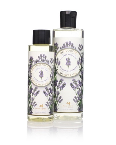 Panier des Sens Relaxing Lavender Shower Gel & Massage Oil, Set of 2