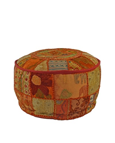 Melange Home Round Pouf, Masala Chai