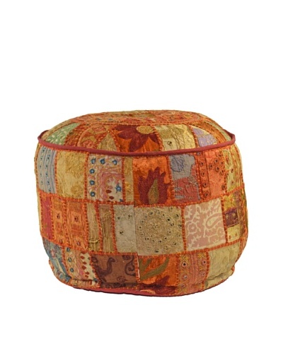 Melange Home Round Pouf, Masala Chai