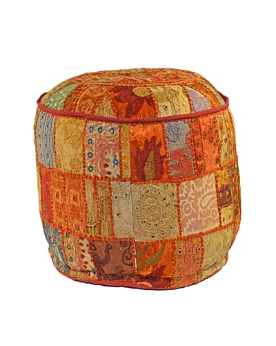 Melange Home Round Pouf, Masala Chai