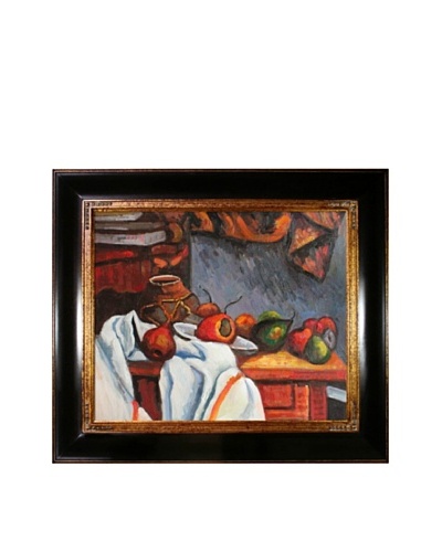 Paul Cézanne CZ957-FR-240G20X24 Cezanne Ginger Pot with Pomegranate and Pears with Opulent Frame, Dark Stained Wood with Gold TrimAs You See