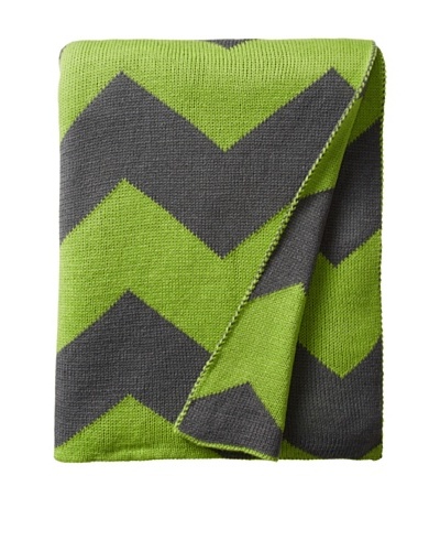 pür by pür cashmere Lime/Grey Jacquard ZigZag Throw