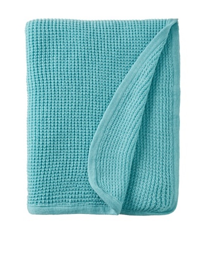 pür cashmere Thermal Knit Throw, Heather Aqua, 50″ x 70″