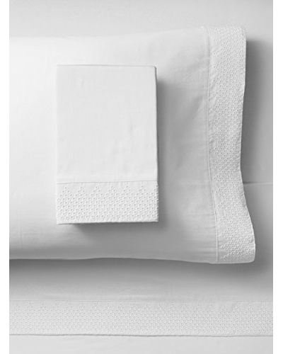 Peacock Alley Punchboard Queen Sheet Set, White