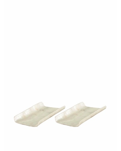 Pearl Dragon Set of 2 Guest Towel Trays [Ivory]