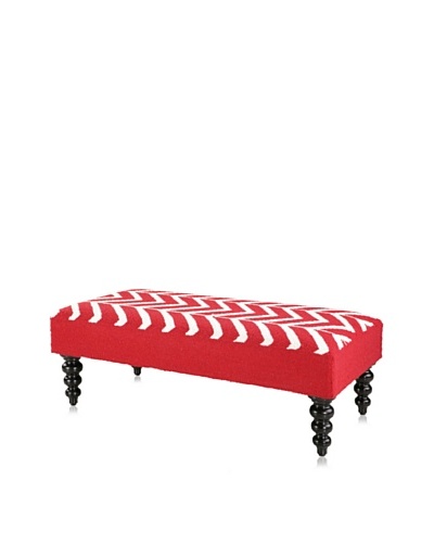 Peking Handicraft Zig Zag Bench, Orange