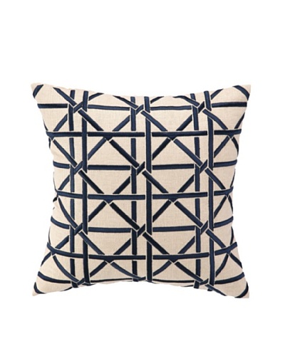 Peking Handicraft Cane Pillow, Navy