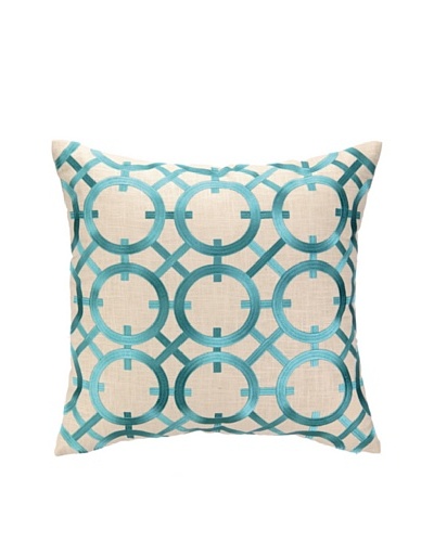 Peking Handicraft Parisian Lights Pillow, Turquoise