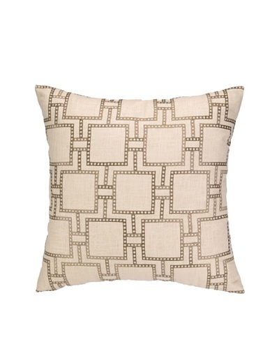 Peking Handicraft Dotted Line Pillow, Greige