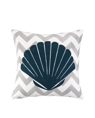 Peking Handicraft Seashell Embroidered Chevron Pillow