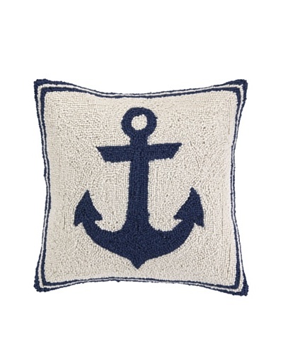 Peking Handicraft Blue Anchor Hook Pillow