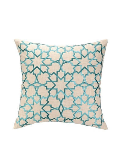 Peking Handicraft Moroccan Star Pillow, Turquoise