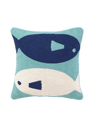 Peking Handicraft Fish Crewel Pillow