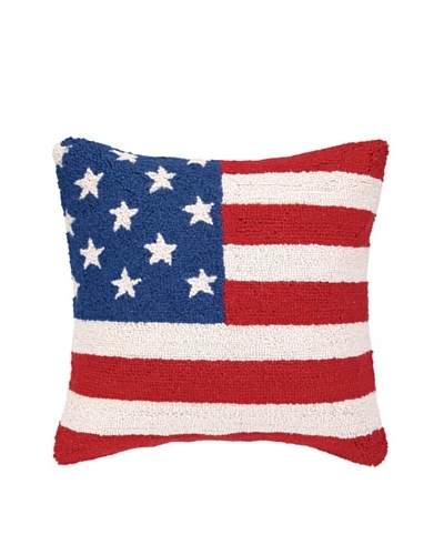 Peking Handicraft American Flag Hook Pillow, Blue/Red/White