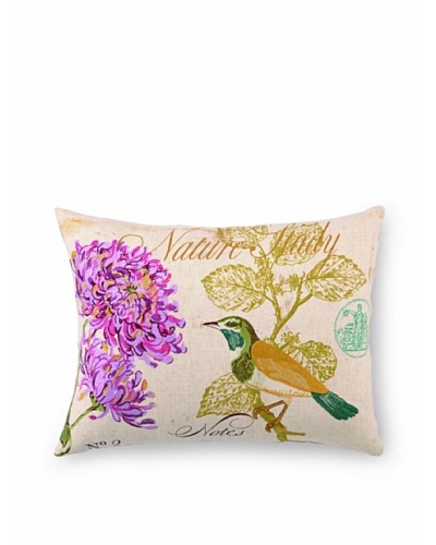 Peking Handicraft Nature Study #2 Embroidered Pillow