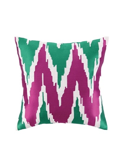 Peking Handicraft Sarah Pillow, Pink/Green