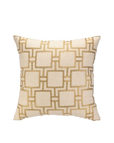 Peking Handicraft Dotted Line Pillow, Citron