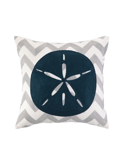 Peking Handicraft Sand Dollar Embroidered Chevron Pillow