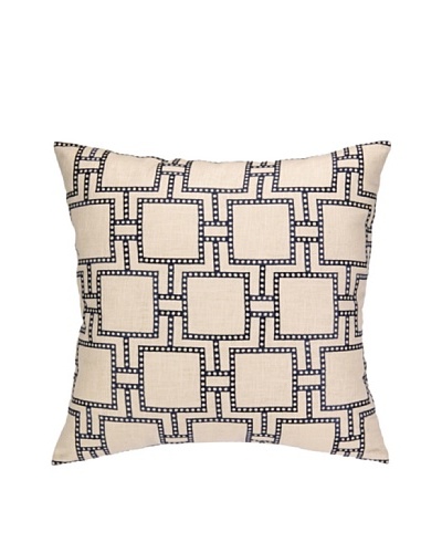 Peking Handicraft Dotted Line Pillow, Navy